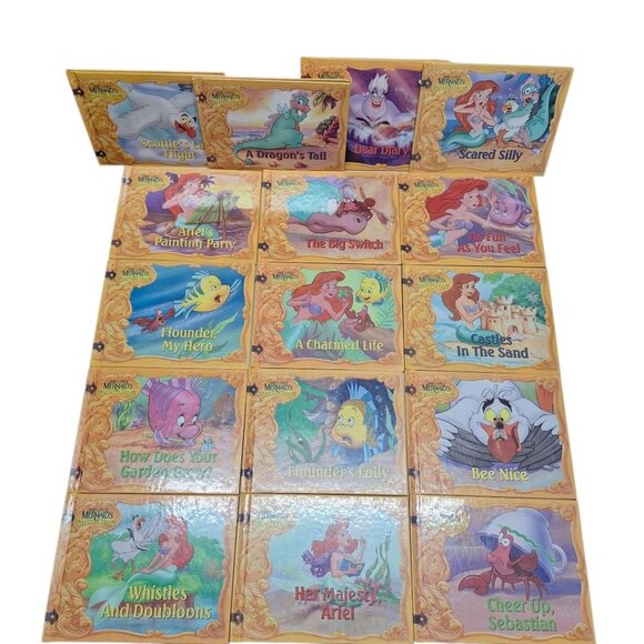 Little Mermaids Treasure Chest Book Lot 16 Vintage Hardcover Set Scales Dinosaur